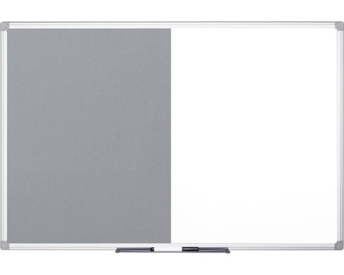 Tableau combiné feutre et aimanté blanc gris 150x100 cm