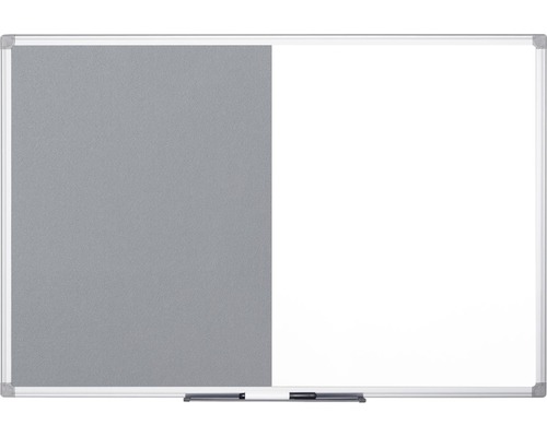 Tableau combiné tableau en feutre et tableau blanc magnétique blanc gris 150x100 cm Combinaison de tableau blanc et de panneau d''affichage