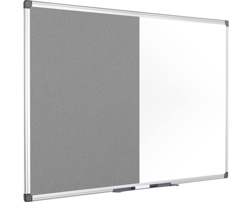 Combinaison de tableau blanc et de panneau d''affichage gris avec cadre en aluminium