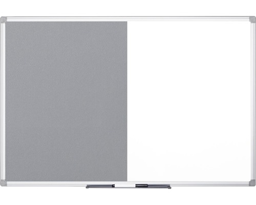 Kombitafel Filz- und Magnettafel weiß grau 120x120 cm