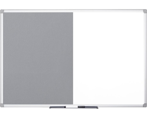 Tableau combiné tableau en feutre et tableau blanc magnétique blanc gris 120x120 cm Combinaison tableau blanc magnétique avec surface en feutre