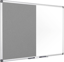 Kombination aus Whiteboard und Pinnwand mit Stiftablage