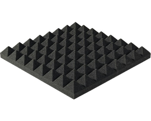 Mousse isolante acoustique Akupur plaque de mousse de forme pyramidale 40x40x3 cm-0