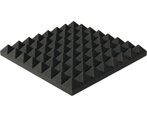Mousse isolante acoustique Akupur plaque de mousse de forme pyramidale 40x40x7 cm Mousse isolante acoustique Akupur plaque de mousse de forme pyramidale 40x40x7 cm