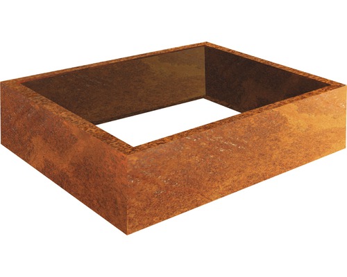 Pflanzrahmen Carlotta 120 x 80 x 25 cm Cortenstahl braun Rechteckiger Pflanzkasten aus Metall