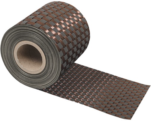 Sichtschutzstreifen Rattan 19 x 3500 cm mocca/anthrazit Rolle mit gewebter Dekorfolie
