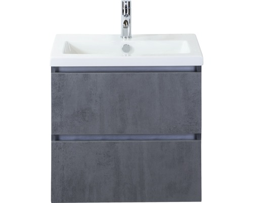 Ensemble de meubles de salle de bains Vogue 60 cm avec vasque en céramique béton anthracite