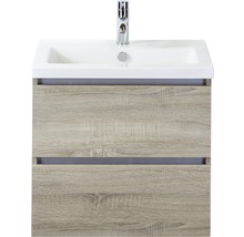 Ensemble de meubles de salle de bains Vogue 60 cm avec vasque en céramique chêne gris-thumb-0