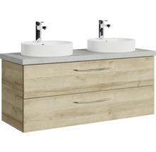 Waschtischunterschrank mit zwei Waschbecken und zwei Schubladen