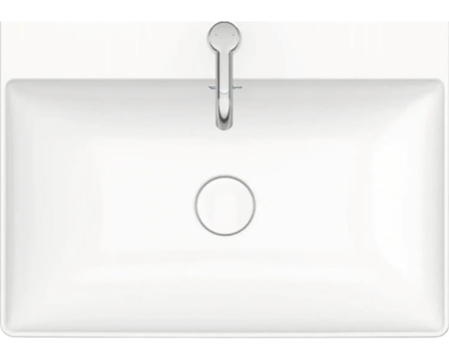 Vue de dessus d''un lavabo blanc avec robinetterie
