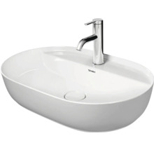 Aufsatzwaschbecken aus Keramik mit Armatur