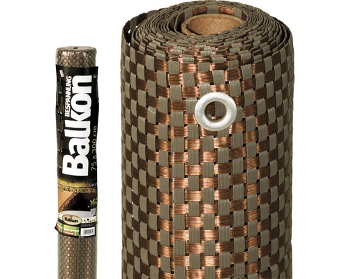 Balkonbespannung videx Rattan 90 x 300 cm mocca/anthrazit Balkonbespannung aus Kunststoff mit Ösen, 75 x 300 cm