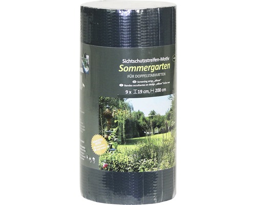 Bandes occultantes motif jardin 19x250 cm 9 pces Bandes d''occultation motif jardin d''été pour tapis à double tige, 9 x 19 centimètres, hauteur 200 centimètres