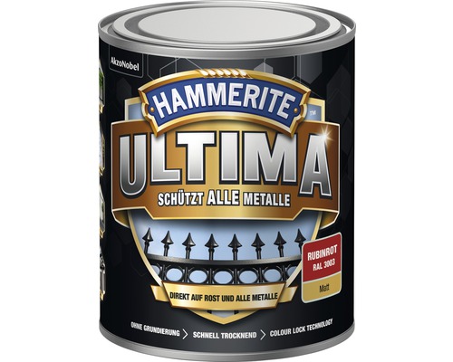 Hammerite Ultima Metallfarbe Rubinrot, geeignet für alle Metalle