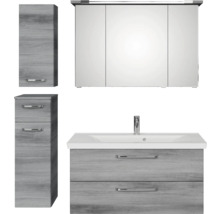 Badezimmerset mit Waschbeckenunterschrank, Spiegelschrank und Hochschränken