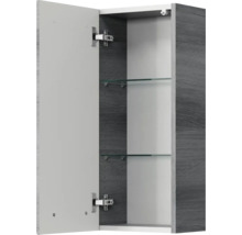 Offener Badezimmerschrank mit zwei Glasböden