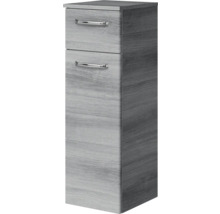 Schmaler Waschbeckenunterschrank mit zwei Schubladen und Griffen