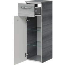 Hochschrank mit Schublade, Tür und Glasböden für Badezimmer