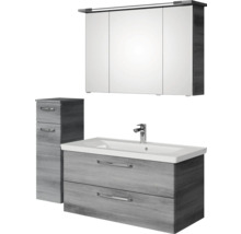 Badezimmerset mit Spiegelschrank, Waschtisch und Hochschrank