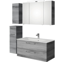 Badezimmermöbelset mit Waschtisch, Spiegelschrank und Hochschrank