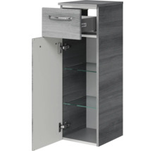 Offener Badschrank mit Schublade und Glasböden