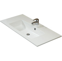 Aufsatzwaschbecken aus Sanitärkeramik mit Armatur