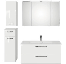 Badezimmermöbel Set mit Spiegelschrank, Waschtischunterschrank und Hochschränken
