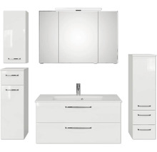 Badezimmermöbelset mit Waschtisch, Spiegelschrank und Hochschränken