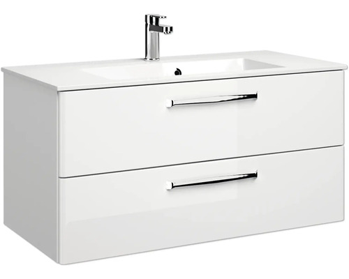 Waschtischunterschrank mit zwei Schubladen und Waschbecken