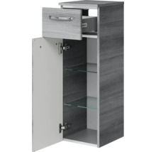 Hochschrank mit Schublade, Tür, Fachböden aus Glas, Badmöbel