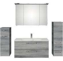 Badezimmer-Set mit Waschtisch, Spiegelschrank und zwei Hochschränken