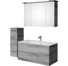 Badmöbelset mit Spiegelschrank, Waschtischunterschrank und Seitenschrank