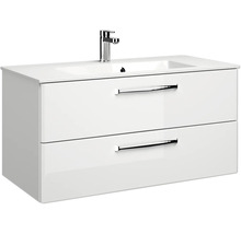 Waschtischunterschrank mit zwei Schubladen und Aufsatzwaschbecken