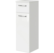 Weißer Badezimmer-Hochschrank mit zwei Schubladen und Griffen