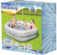 Bestway Schwimmbecken Verpackung mit Familie im Pool
