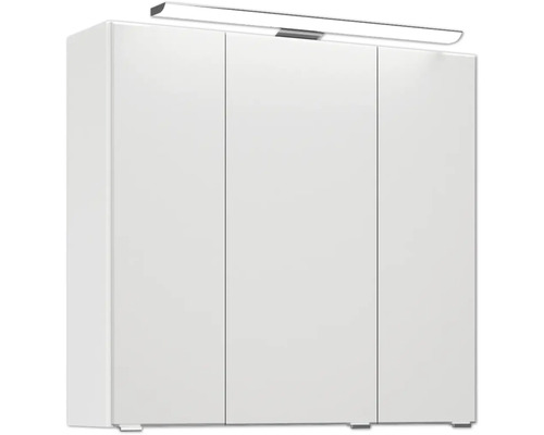 Dreitüriger Badezimmerschrank mit Beleuchtung