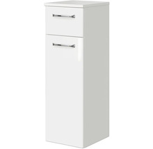 Weißer Badschrank mit zwei Schubladen und Griffen