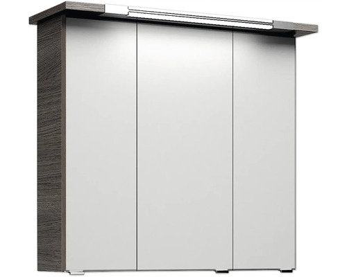 Armoire de toilette avec trois portes et éclairage pour la salle de bain