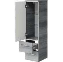 Badezimmerschrank mit Tür, Glasböden und zwei Schubladen