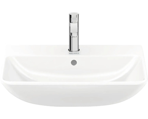 Vasque à poser en céramique blanche avec robinet