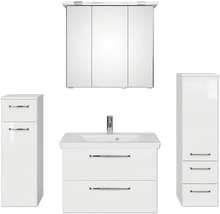 Badezimmer-Set mit Spiegelschrank, Waschtisch und Seitenschränken