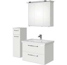 Badezimmerset mit Spiegelschrank, Waschtischunterschrank und Seitenschrank
