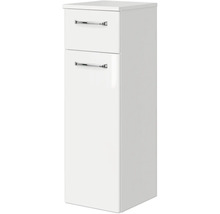 Weißer Badezimmer-Hochschrank mit zwei Schubladen und einem Schrankfach