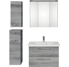 Badezimmermöbel Set mit Waschtisch, Spiegelschrank und Hochschränken