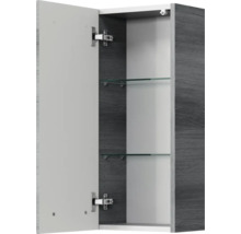 Geöffneter Spiegelschrank mit zwei Glasablagen
