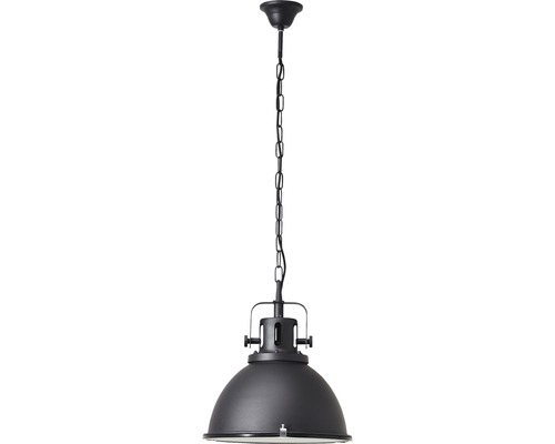 Suspension 1 ampoule hxØ 133x38 cm noir