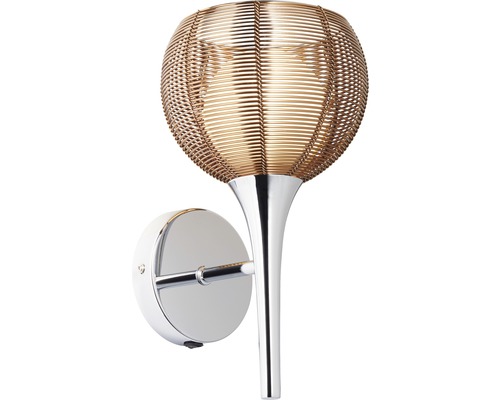 Wandleuchte mit Metallschierm in Kugelform