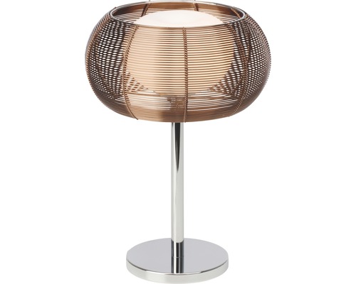 Lampe de table métal et verre à 1 ampoule Relax bronze chromé hxØ 390x260 mm
