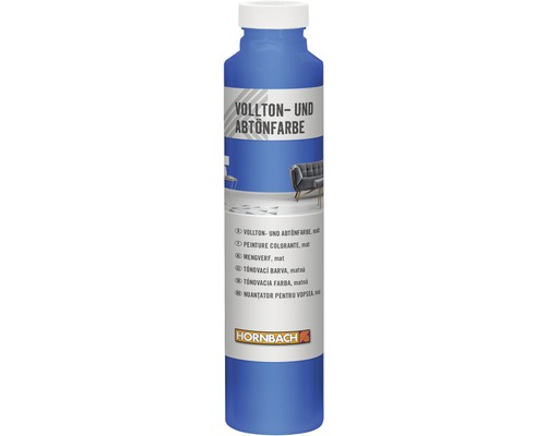 Peinture plein ton et colorant HORNBACH bleu 750 ml Peinture colorante en bouteille