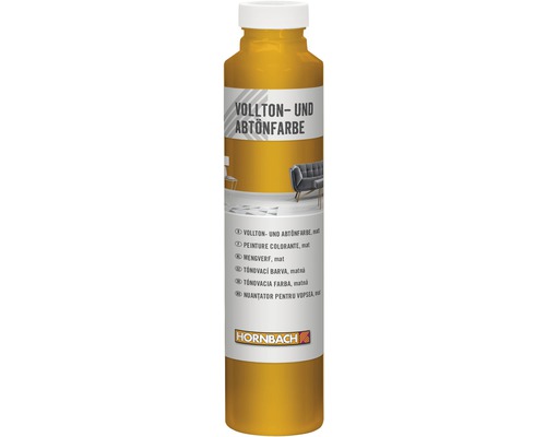 Peinture plein ton et colorant HORNBACH jaune maïs 750 ml Peinture colorante dans une bouteille en plastique